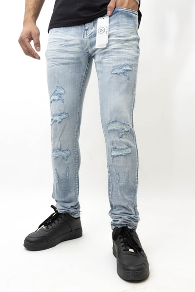 Men's Stretch SKINNY Denim DS-004 LIGHT BLUE