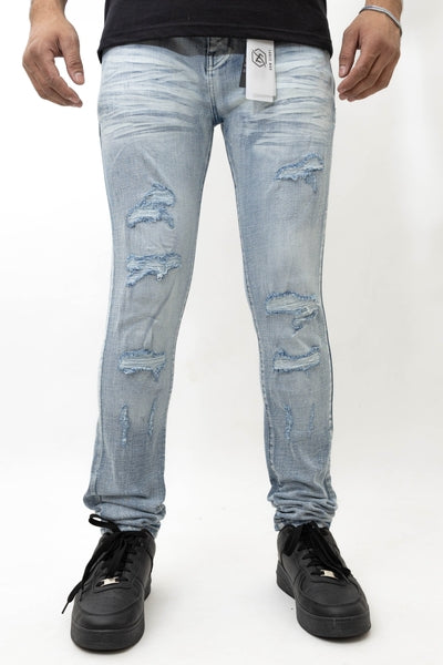 Men's Stretch SKINNY Denim DS-004 LIGHT BLUE