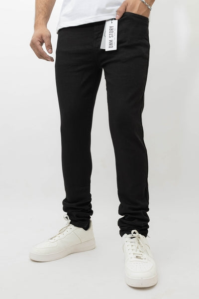 Men's Stretch SKINNY Denim DS-015 JET BLACK